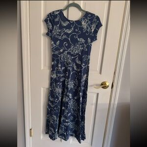 Chaps Floral Blue Midi Maxi Dress